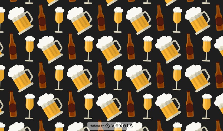 Beer Bottles Pattern - Vector Download