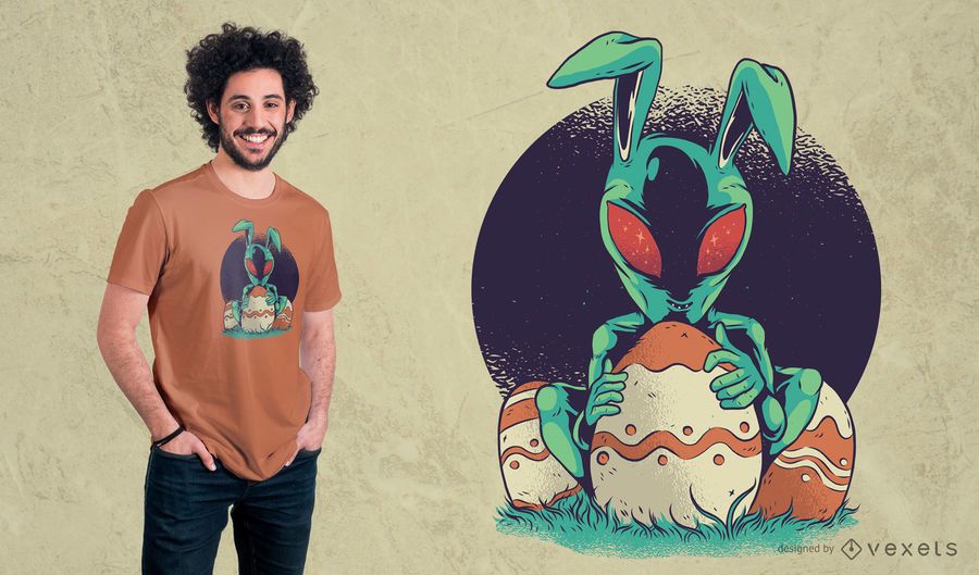 Easter Alien T-Shirt Design Easter Alien T-Shirt Design