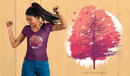 Diseño de camiseta Head Tree