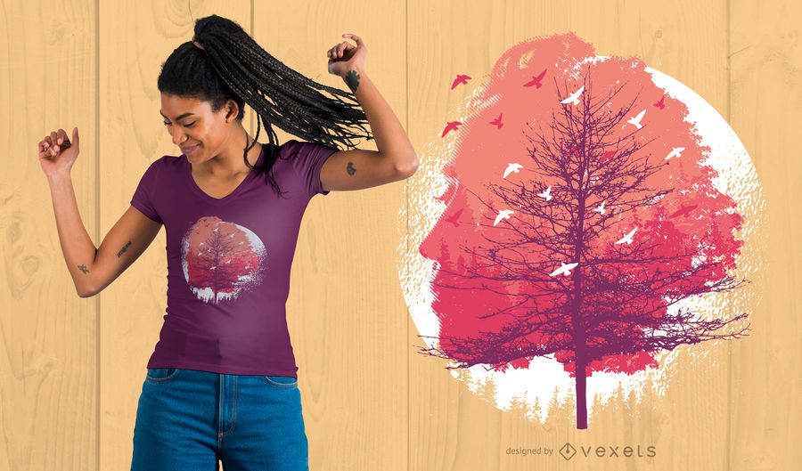 Head Tree T-Shirt Design Head Tree T-Shirt Design