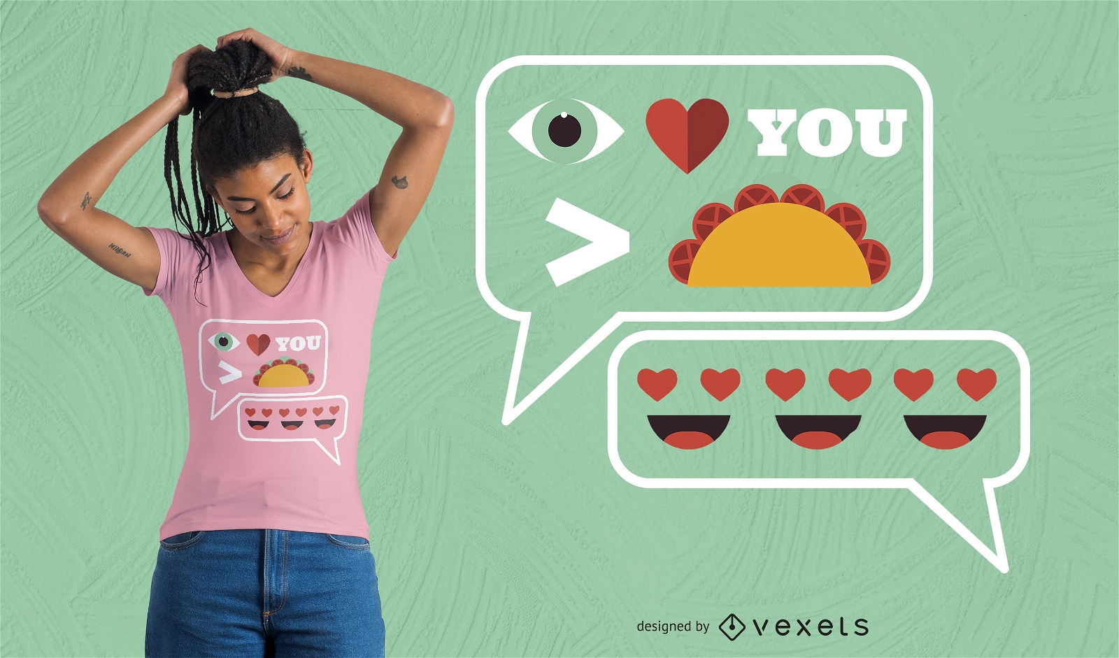 Love You More than Tacos T-Shirt Design