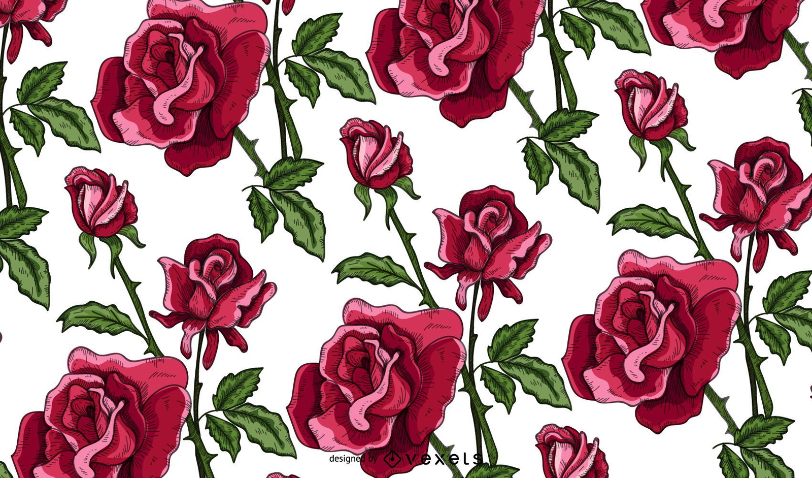 Download Roses Pattern - Vector Download