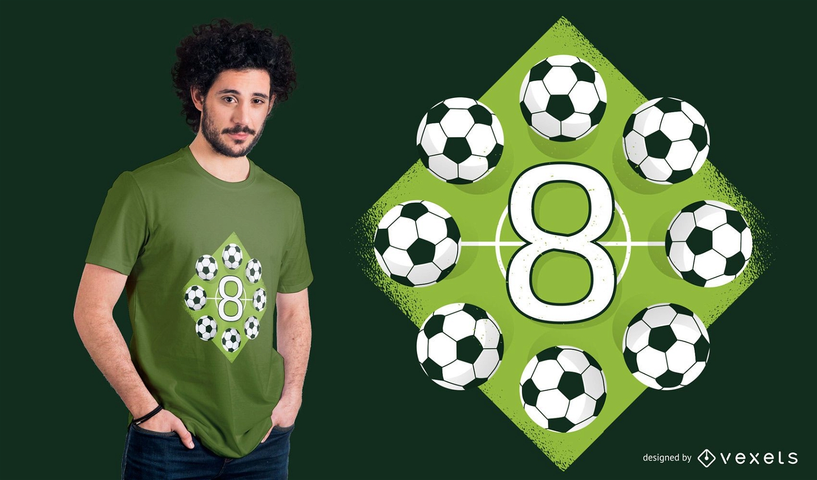 Design de camisetas de futebol para o 8º aniversário