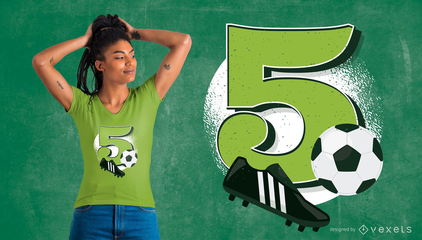 Design de camisetas de 5º aniversário de futebol