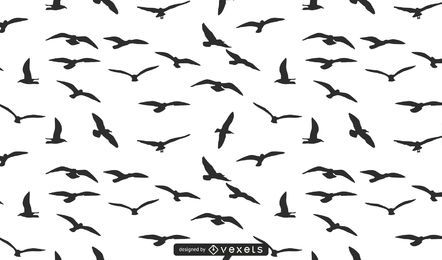 Fliegende Vögel Silhouette Muster