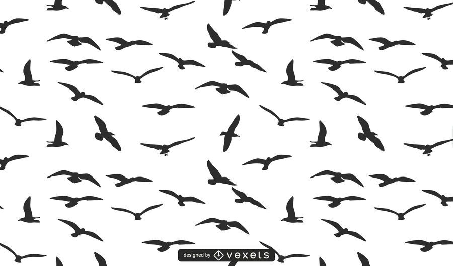 Fliegende Vögel Silhouette Muster Fliegende Vögel Silhouette Muster
