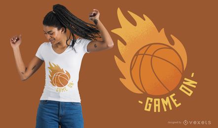 Basketball Game On T-Shirt Design