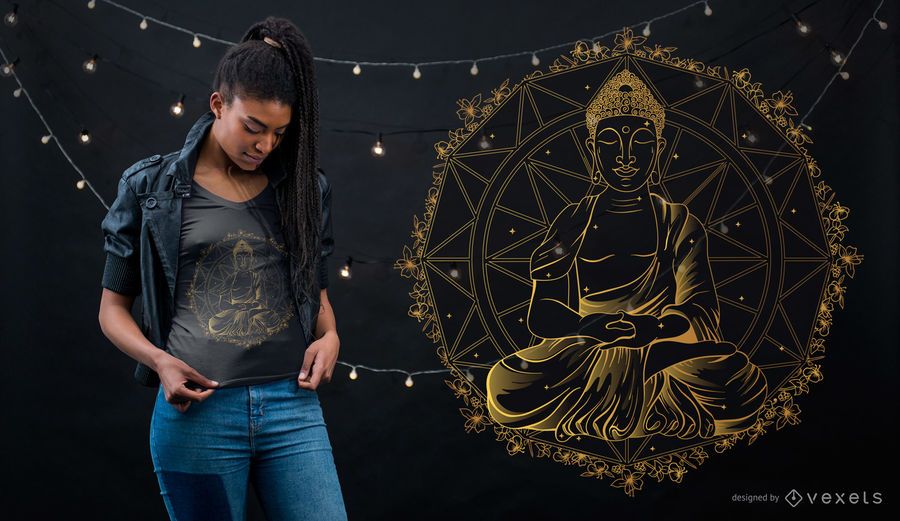 Diseño de camiseta de Buda Mandala Diseño de camiseta de Buda Mandala