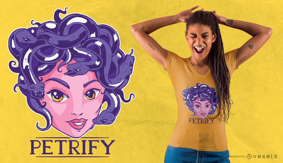 Diseño de camiseta Petrify Medusa Diseño de camiseta Petrify Medusa