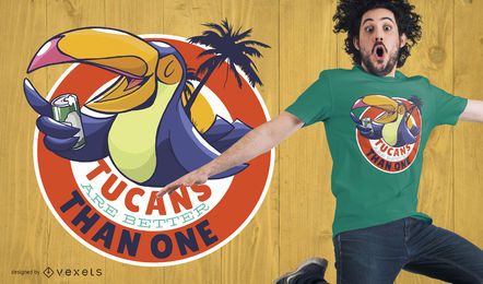 Tucan Drinking Beer T-Shirt Design