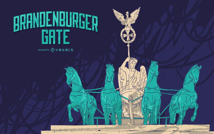 Brandenburger Gate Ilustração Design Brandenburger Gate Ilustração Design