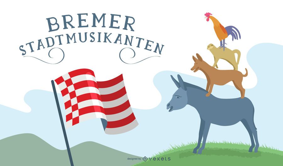 Bremer Stadtmusikanten Illustration Design Bremer Stadtmusikanten Illustration Design