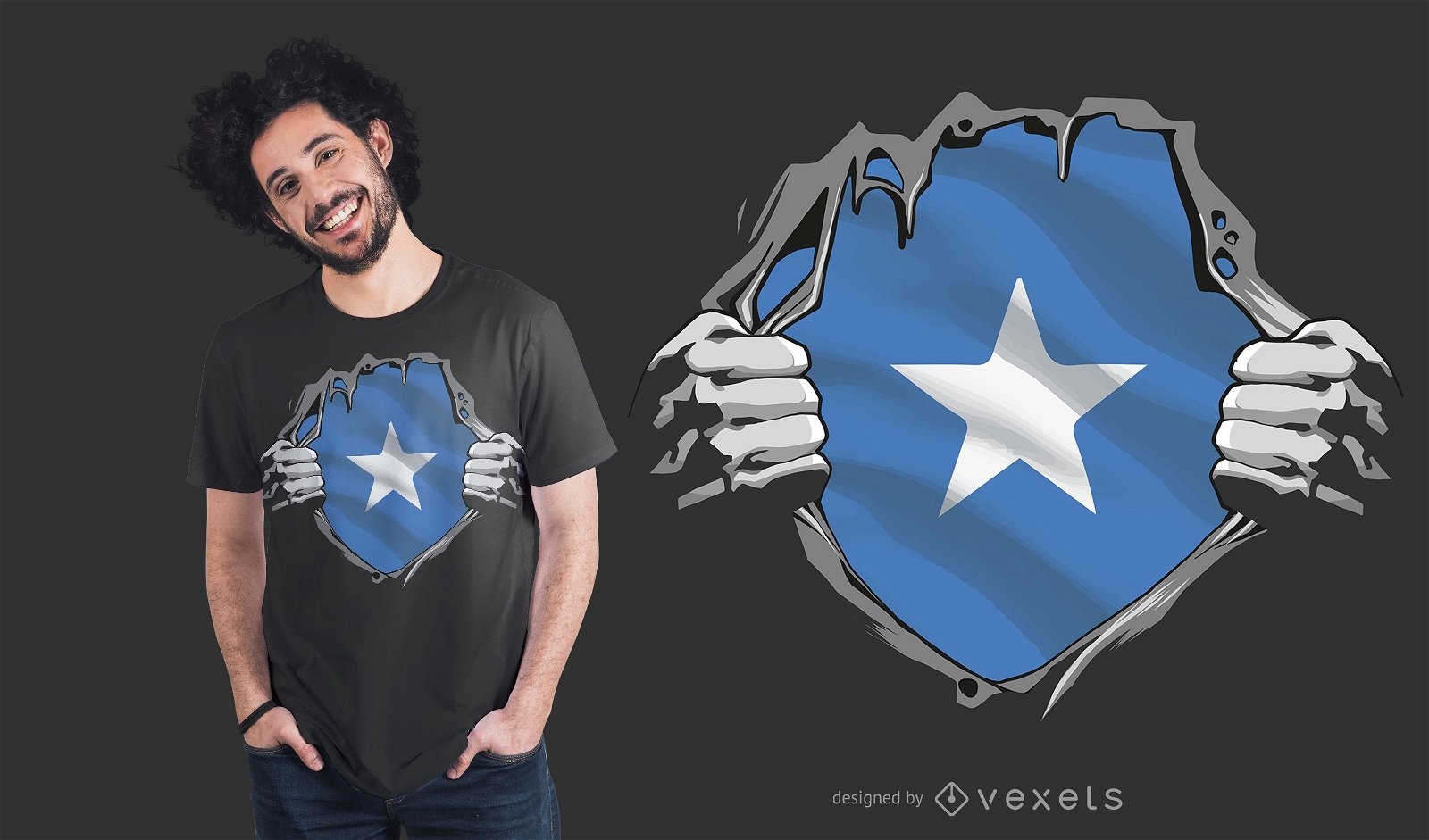 Diseño de camiseta de bandera de Somalia