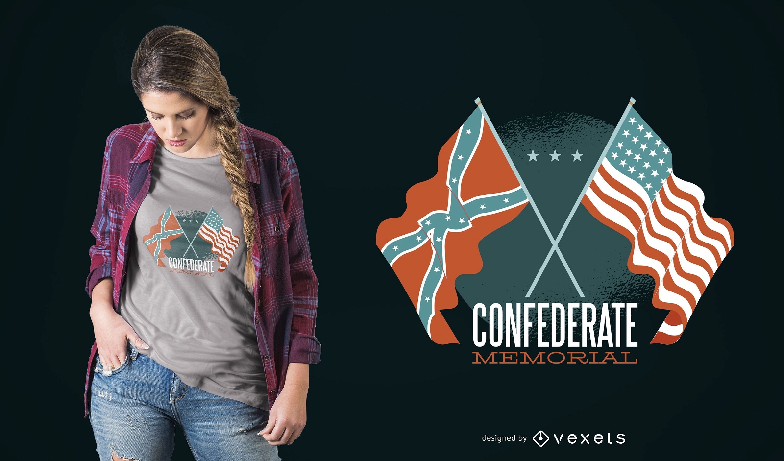 Design de camisetas do Confederate Memorial