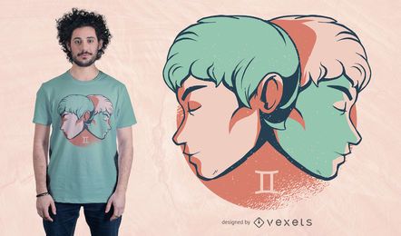 Gemini Horoscope T-Shirt Design