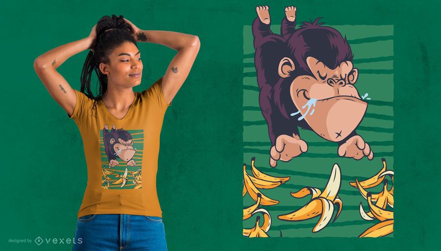 Diseño de camiseta Gorilla Chasing Bananas Diseño de camiseta Gorilla Chasing Bananas
