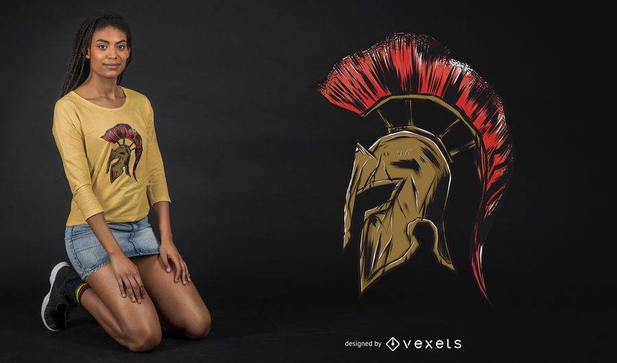 Spartan Helmet Illustration T-Shirt Design Spartan Helmet Illustration T-Shirt Design