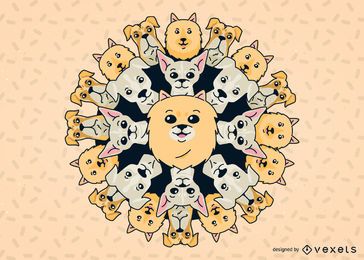 Dog Mandala Illustration