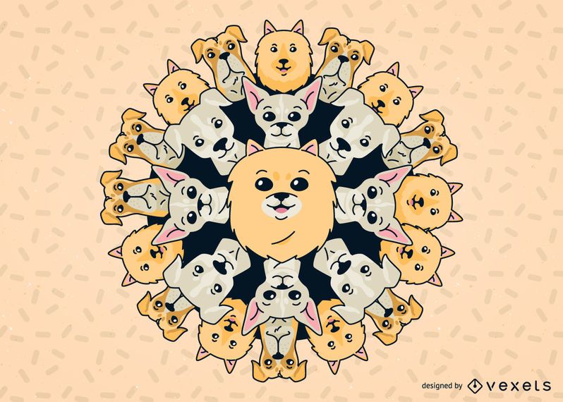 Dog Mandala Illustration Dog Mandala Illustration
