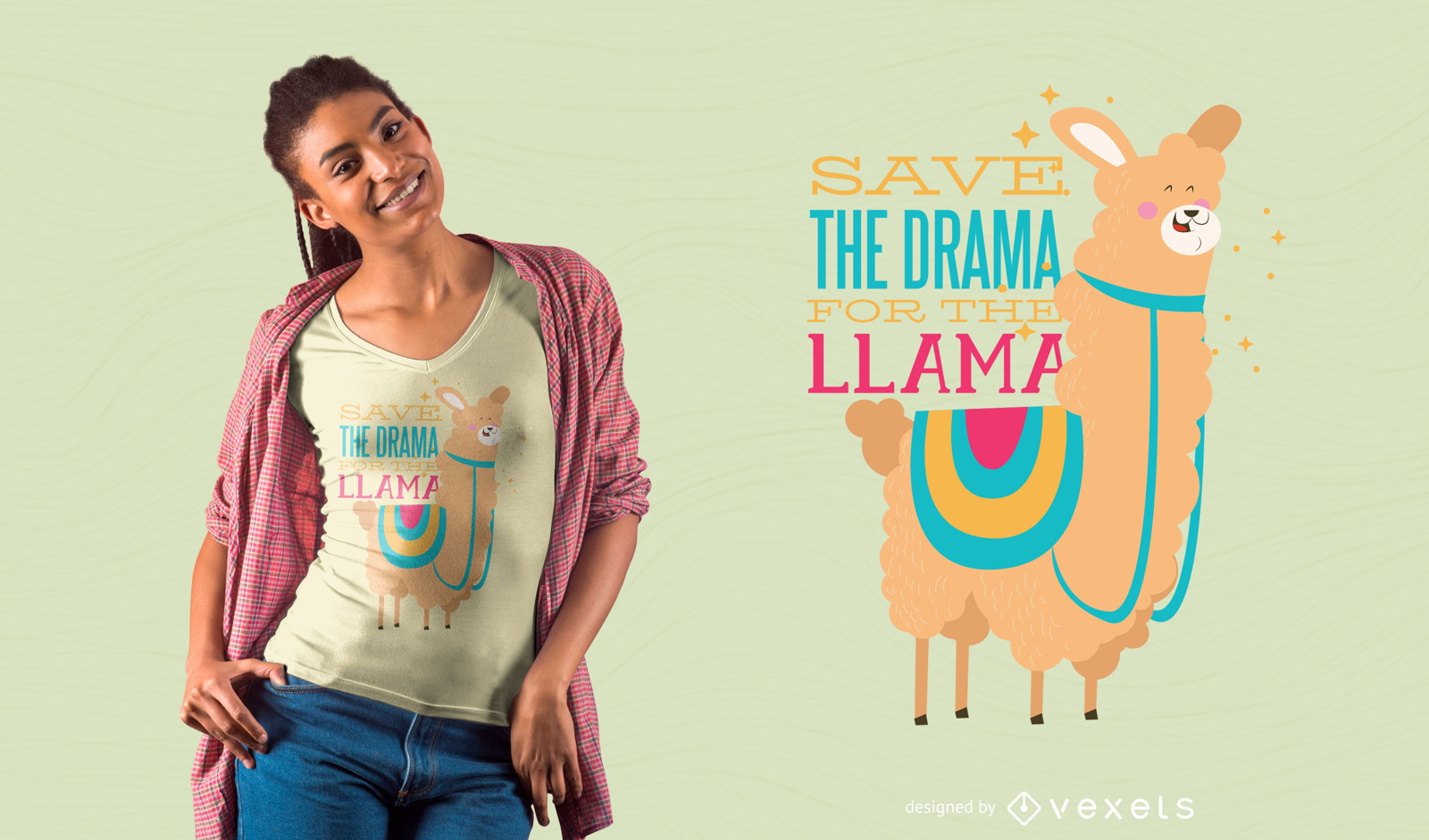 Design de camisetas Drama Llama