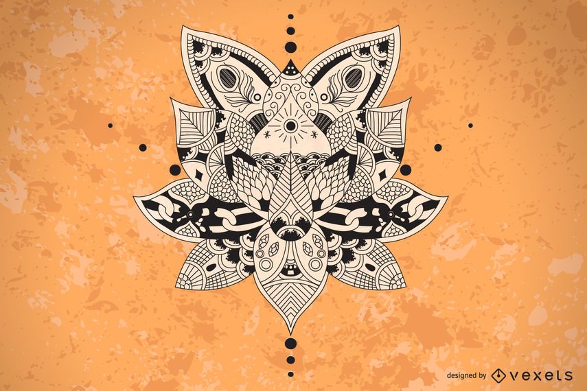 Lotus Mandala-Abbildung Lotus Mandala-Abbildung