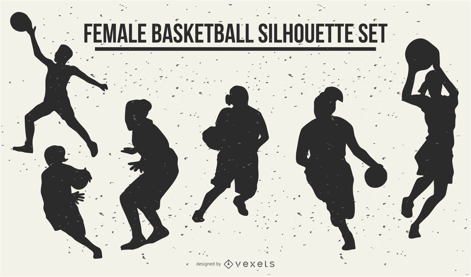 Silhuetas de basquete feminino