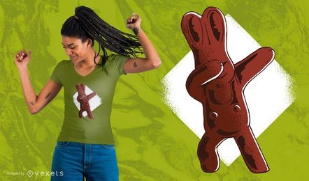 Diseño de camiseta de conejito de Pascua de chocolate