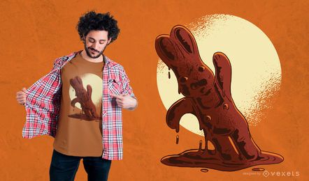 Chocolate Easter Bunny T-Shirt Design 