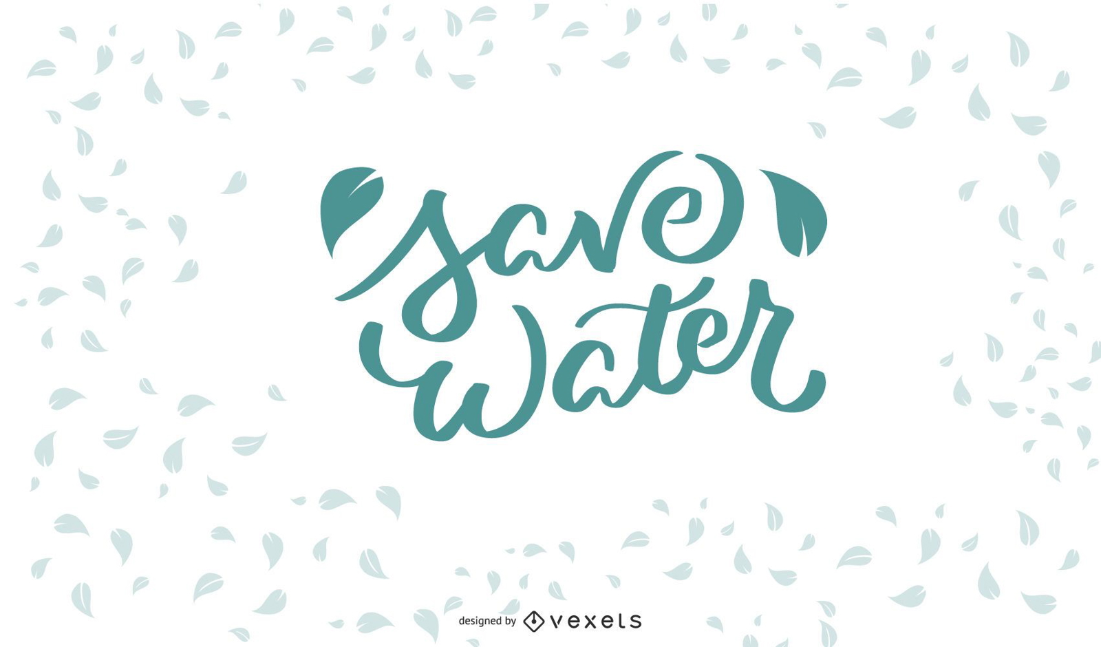 Sparen Sie Wasser Schriftzug Design