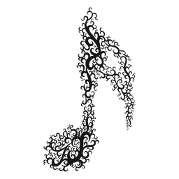 16a nota símbolo musical remolino Diseño PNG