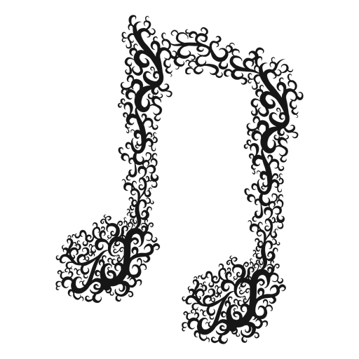Beamed musical note swirl PNG Design