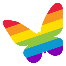 Adesivo de asa de borboleta lgbt com arco-íris Transparent PNG