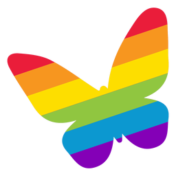 Butterfly wing rainbow lgbt sticker PNG Design