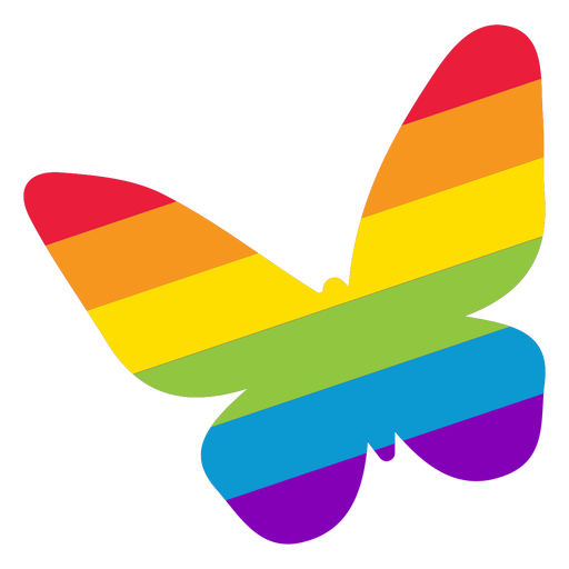 Etiqueta engomada del lgbt del arco iris del ala de la mariposa