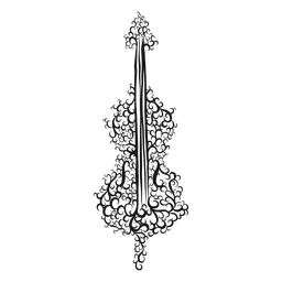 Cello musical instrument swirl PNG Design