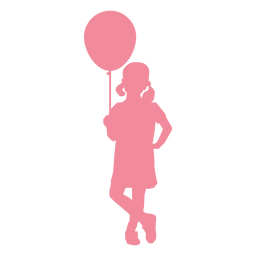 Child kid girl dress ballon silhouette PNG Design Transparent PNG