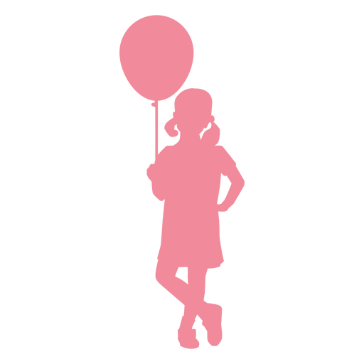 Child kid girl dress ballon silhouette PNG Design