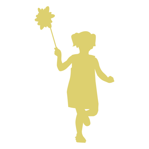 Kinderkind Mädchenblumenkleid Silhouette PNG-Design