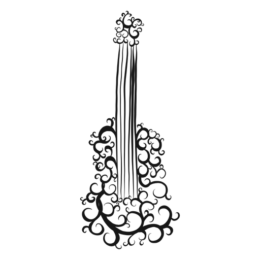 Classical guitar musical instrument swirl PNG Design