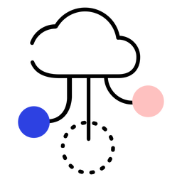 Trazo de círculo de icono de siembra de nube Diseño PNG