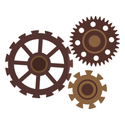 Cogwheel hole gear wheel gear pinion three flat PNG Design