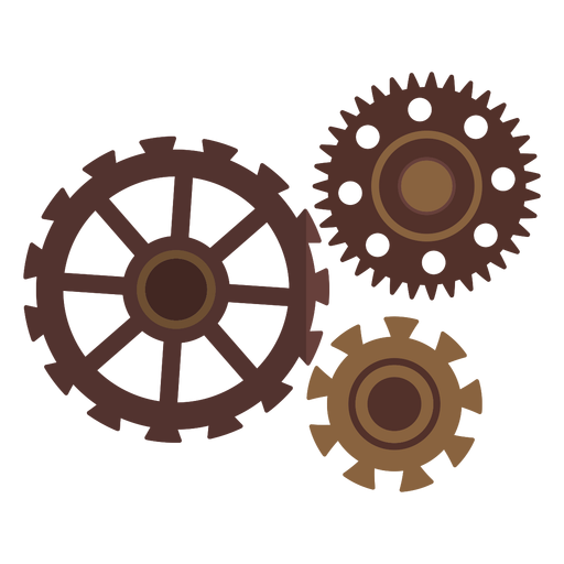 Cogwheel hole gear wheel gear pinion three flat PNG Design