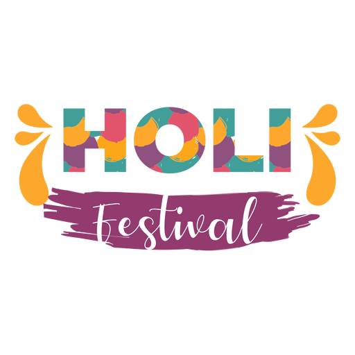 Letras coloridas del festival holi Diseño PNG