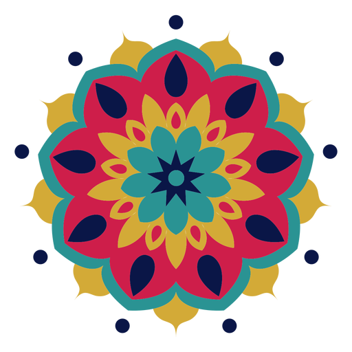 Colorful holi festival mandala PNG Design