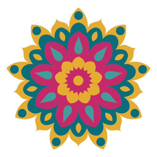 Mandala de holi colorido Desenho PNG