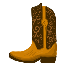 Design PNG E SVG De Ilustração De Bota De Caubói Para Camisetas