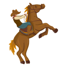 Vaquero monta caballo de crianza Diseño PNG