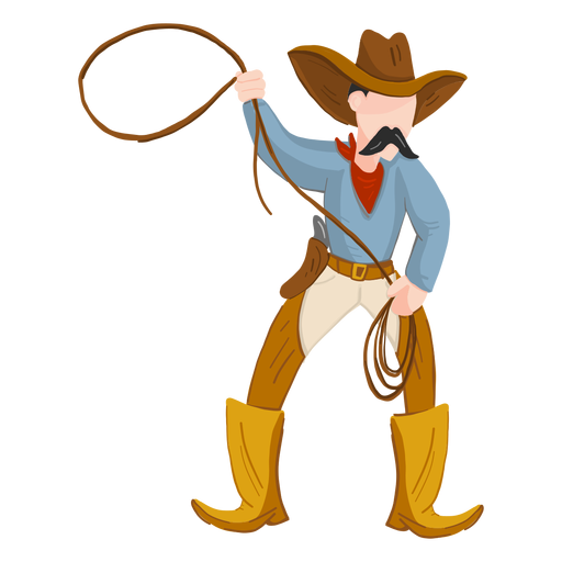 Cowboy com corda Desenho PNG