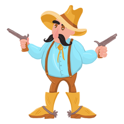 Cowboy with two guns PNG Design