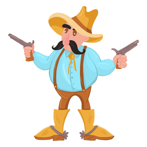Cowboy mit zwei Pistolen PNG-Design